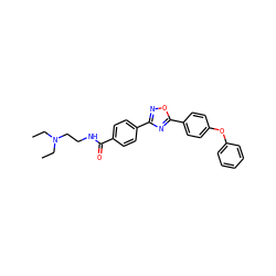 CCN(CC)CCNC(=O)c1ccc(-c2noc(-c3ccc(Oc4ccccc4)cc3)n2)cc1 ZINC000028383448