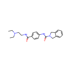 CCN(CC)CCNC(=O)c1ccc(NC(=O)N2Cc3ccccc3C2)cc1 ZINC000167001937