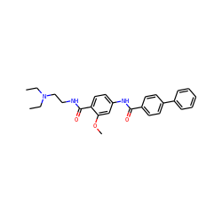 CCN(CC)CCNC(=O)c1ccc(NC(=O)c2ccc(-c3ccccc3)cc2)cc1OC ZINC000028386452