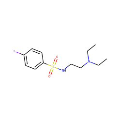 CCN(CC)CCNS(=O)(=O)c1ccc(I)cc1 ZINC000013780032