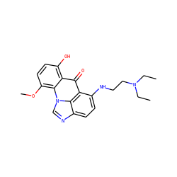 CCN(CC)CCNc1ccc2ncn3c4c(OC)ccc(O)c4c(=O)c1c23 ZINC000005741438