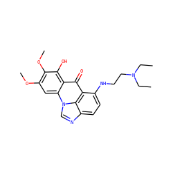 CCN(CC)CCNc1ccc2ncn3c4cc(OC)c(OC)c(O)c4c(=O)c1c23 ZINC000005741440
