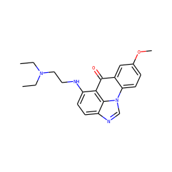CCN(CC)CCNc1ccc2ncn3c4ccc(OC)cc4c(=O)c1c23 ZINC000005723873
