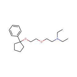 CCN(CC)CCOCCOC1(c2ccccc2)CCCC1 ZINC000013864100