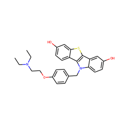 CCN(CC)CCOc1ccc(Cn2c3ccc(O)cc3c3sc4cc(O)ccc4c32)cc1 ZINC000028524829