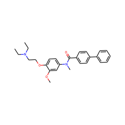 CCN(CC)CCOc1ccc(N(C)C(=O)c2ccc(-c3ccccc3)cc2)cc1OC ZINC000000594052