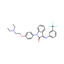 CCN(CC)CCOc1ccc(N2C(=O)/C(=N/c3cccc(C(F)(F)F)c3)c3ccccc32)cc1 ZINC000036185065
