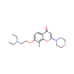 CCN(CC)CCOc1ccc2c(=O)cc(N3CCOCC3)oc2c1C ZINC000013832074