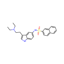 CCN(CC)CCc1c[nH]c2ccc(NS(=O)(=O)c3ccc4ccccc4c3)cc12 ZINC000013611729