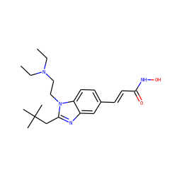 CCN(CC)CCn1c(CC(C)(C)C)nc2cc(/C=C/C(=O)NO)ccc21 ZINC000034986910
