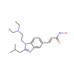CCN(CC)CCn1c(CC(C)C)nc2cc(/C=C/C(=O)NO)ccc21 ZINC000072119880