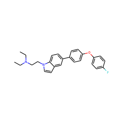 CCN(CC)CCn1ccc2cc(-c3ccc(Oc4ccc(F)cc4)cc3)ccc21 ZINC000146704243