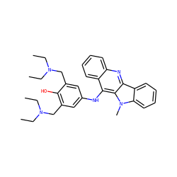 CCN(CC)Cc1cc(Nc2c3ccccc3nc3c4ccccc4n(C)c23)cc(CN(CC)CC)c1O ZINC000013000786