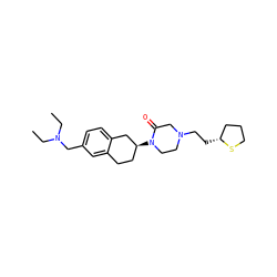 CCN(CC)Cc1ccc2c(c1)CC[C@H](N1CCN(CC[C@@H]3CCCS3)CC1=O)C2 ZINC000038149874