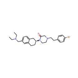 CCN(CC)Cc1ccc2c(c1)CC[C@H](N1CCN(CCc3ccc(Br)cc3)CC1=O)C2 ZINC000028649143