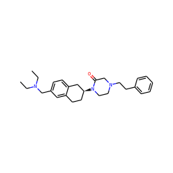 CCN(CC)Cc1ccc2c(c1)CC[C@H](N1CCN(CCc3ccccc3)CC1=O)C2 ZINC000028649125