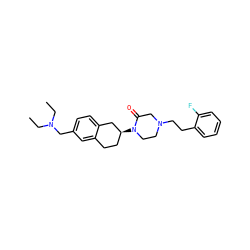 CCN(CC)Cc1ccc2c(c1)CC[C@H](N1CCN(CCc3ccccc3F)CC1=O)C2 ZINC000028649132