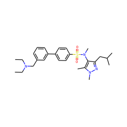 CCN(CC)Cc1cccc(-c2ccc(S(=O)(=O)N(C)c3c(CC(C)C)nn(C)c3C)cc2)c1 ZINC000199943014
