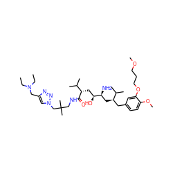CCN(CC)Cc1cn(CC(C)(C)CNC(=O)[C@@H](C[C@H](O)[C@@H](N)C[C@H](Cc2ccc(OC)c(OCCCOC)c2)C(C)C)C(C)C)nn1 ZINC000473153267