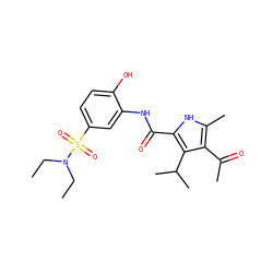 CCN(CC)S(=O)(=O)c1ccc(O)c(NC(=O)c2[nH]c(C)c(C(C)=O)c2C(C)C)c1 ZINC000653727814