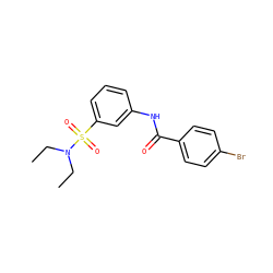 CCN(CC)S(=O)(=O)c1cccc(NC(=O)c2ccc(Br)cc2)c1 ZINC000005636119