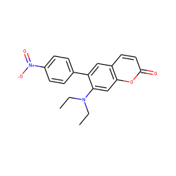 CCN(CC)c1cc2oc(=O)ccc2cc1-c1ccc([N+](=O)[O-])cc1 ZINC000072127513