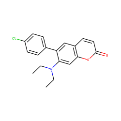 CCN(CC)c1cc2oc(=O)ccc2cc1-c1ccc(Cl)cc1 ZINC000072127839