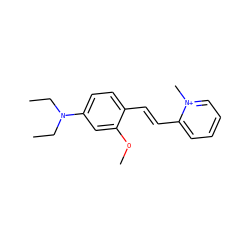 CCN(CC)c1ccc(/C=C/c2cccc[n+]2C)c(OC)c1 ZINC000004932987