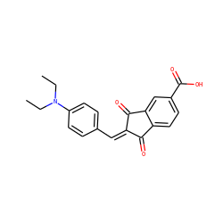 CCN(CC)c1ccc(/C=C2/C(=O)c3ccc(C(=O)O)cc3C2=O)cc1 ZINC000013113859