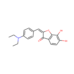 CCN(CC)c1ccc(/C=C2/Oc3c(ccc(O)c3O)C2=O)cc1 ZINC000027436162