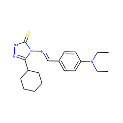 CCN(CC)c1ccc(/C=N/n2c(C3CCCCC3)n[nH]c2=S)cc1 ZINC000002339808
