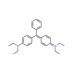 CCN(CC)c1ccc(C(=C2C=CC(=[N+](CC)CC)C=C2)c2ccccc2)cc1 ZINC000004235575