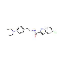 CCN(CC)c1ccc(CCNC(=O)c2cc3cc(Cl)ccc3[nH]2)cc1 ZINC000299863834