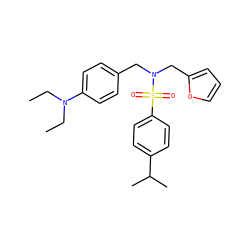 CCN(CC)c1ccc(CN(Cc2ccco2)S(=O)(=O)c2ccc(C(C)C)cc2)cc1 ZINC000095586349