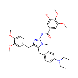 CCN(CC)c1ccc(Cc2c(Cc3ccc(OC)c(OC)c3)nc(NC(=O)c3cc(OC)c(OC)c(OC)c3)n2C)cc1 ZINC000169350618