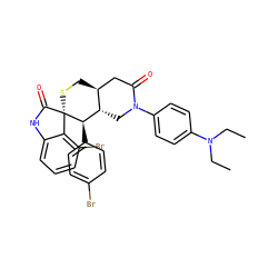 CCN(CC)c1ccc(N2C[C@H]3[C@@H](CS[C@]4(C(=O)Nc5cccc(Br)c54)[C@@H]3c3ccc(Br)cc3)CC2=O)cc1 ZINC001772630044