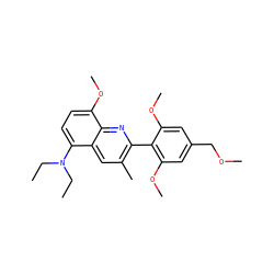 CCN(CC)c1ccc(OC)c2nc(-c3c(OC)cc(COC)cc3OC)c(C)cc12 ZINC000095573805