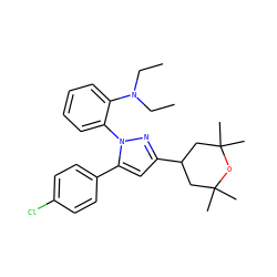 CCN(CC)c1ccccc1-n1nc(C2CC(C)(C)OC(C)(C)C2)cc1-c1ccc(Cl)cc1 ZINC000145464937
