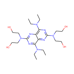 CCN(CC)c1nc(N(CCO)CCO)nc2c(N(CC)CC)nc(N(CCO)CCO)nc12 ZINC000005543856