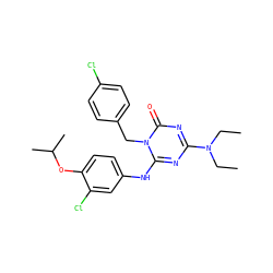 CCN(CC)c1nc(Nc2ccc(OC(C)C)c(Cl)c2)n(Cc2ccc(Cl)cc2)c(=O)n1 ZINC000200522808