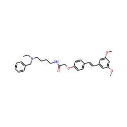CCN(CCCCNC(=O)COc1ccc(/C=C/c2cc(OC)cc(OC)c2)cc1)Cc1ccccc1 ZINC000653739163