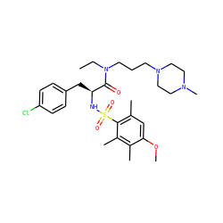 CCN(CCCN1CCN(C)CC1)C(=O)[C@H](Cc1ccc(Cl)cc1)NS(=O)(=O)c1c(C)cc(OC)c(C)c1C ZINC000071317115