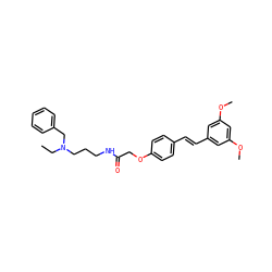CCN(CCCNC(=O)COc1ccc(/C=C/c2cc(OC)cc(OC)c2)cc1)Cc1ccccc1 ZINC000653737701
