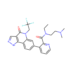 CCN(CCN(C)C)C(=O)c1ncccc1-c1ccc2c3[nH]ncc3c(=O)n(CC(F)(F)F)c2c1 ZINC000205525223