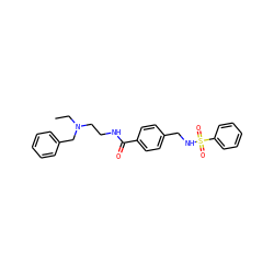 CCN(CCNC(=O)c1ccc(CNS(=O)(=O)c2ccccc2)cc1)Cc1ccccc1 ZINC000066123073