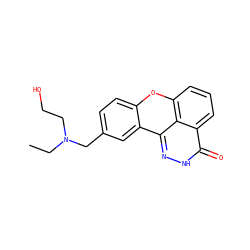 CCN(CCO)Cc1ccc2oc3cccc4c(=O)[nH]nc(c2c1)c34 ZINC000096167437