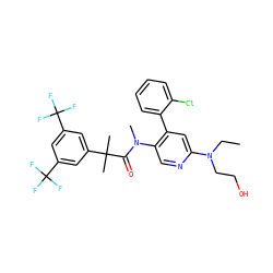 CCN(CCO)c1cc(-c2ccccc2Cl)c(N(C)C(=O)C(C)(C)c2cc(C(F)(F)F)cc(C(F)(F)F)c2)cn1 ZINC000049777256