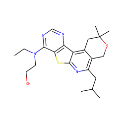 CCN(CCO)c1ncnc2c1sc1nc(CC(C)C)c3c(c12)CC(C)(C)OC3 ZINC000005150880