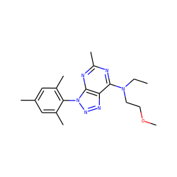 CCN(CCOC)c1nc(C)nc2c1nnn2-c1c(C)cc(C)cc1C ZINC000013794990