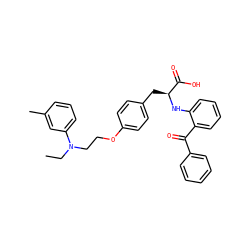 CCN(CCOc1ccc(C[C@H](Nc2ccccc2C(=O)c2ccccc2)C(=O)O)cc1)c1cccc(C)c1 ZINC000013782271